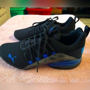 Puma Axelion Cyclone 194516-01 Blue & Black Shoes Sneakers Men's SZ 9 Soft Foam+